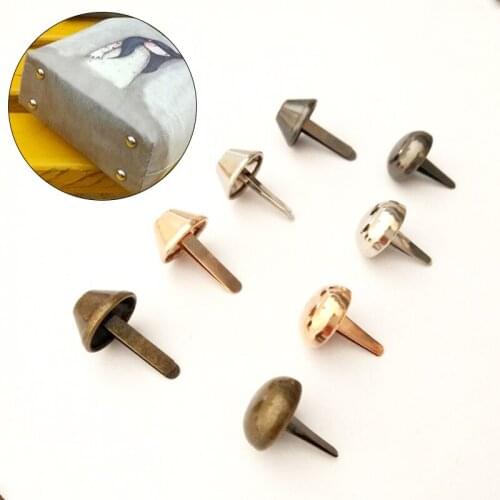 100Pcs Mushroom Feet Rivets Studs Metal Bag Accessories Pierced Spike For Purse Handbag Bottom Protecting Rivets Feet Stud Screw
