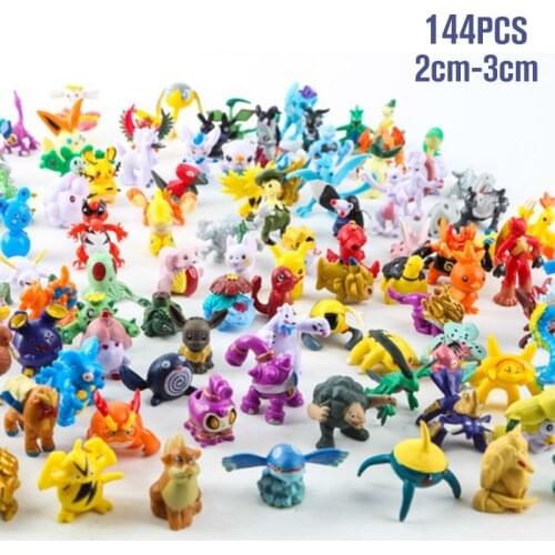 144PCS/Set Mini Figures PVC Toy No Repeat Collection Dolls Monster Animation Model Collection Gift 2-3 CM