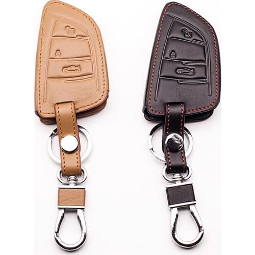 3 Button Latest Car Leather Key Cover for BMW F20 F30 X3 X5 X6 X7 F20 E34 E36 E90 E90 Smart Key Box protection case cover shell