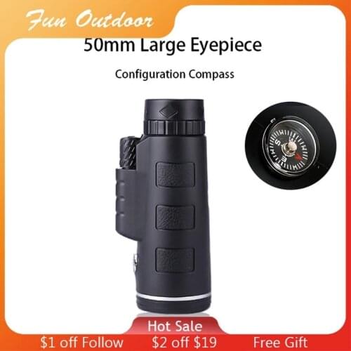 40x60 Zoom Monocular Telecope BAK4 Prism Professional Telescopes Lll Night Vision Monocular With Compass Pocket Size For Camping