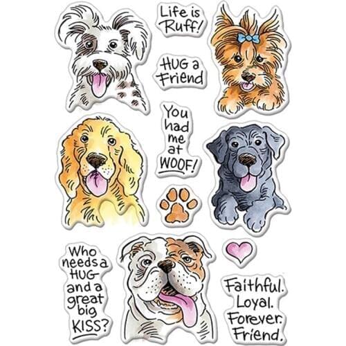 5 Different kinds Of Dogs Stamps And Dies for DIY Scrapbooking Album Embossing Paper Cards Making Crafts 2020New Clear Stamps