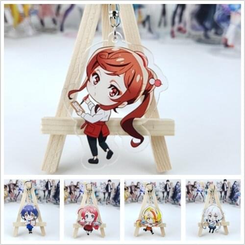 Anime ZOMBIE LAND SAGA Keychain Figure Minamoto Sakura Nikaidou Saki Konno Junko Acrylic Bag Pendant Keyring for Gift