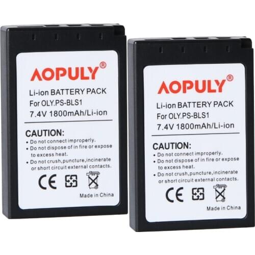 AOPULY 2 pcs 1800mAh PS-BLS1 BLS-1 BLS1 Battery for Olympus E-400 E-410 E-420 E-450 E-600 E-620 PEN E-P1 E-P2 E-P3 E-PL1 E-PL3