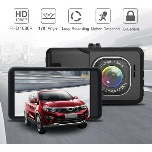 HD 1080P Car DVR Vehicle Camera Video Recorder Dash Night Vision 3.0 inch for car recording dashcam dual back review monitor