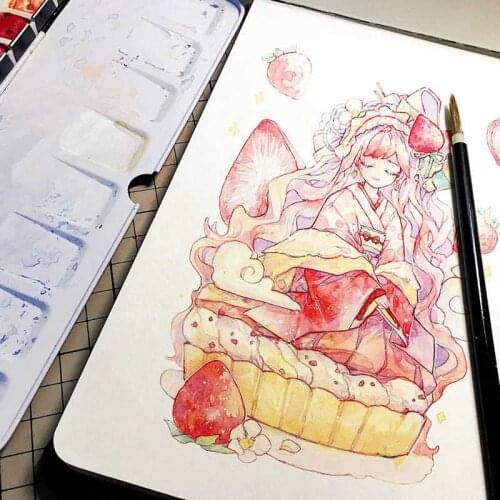 Anime Baohong 100% Cotton Watercolor Painting Paper 300g Professional Tutorial Draft Coloring Paper For Practicing Art Supplies