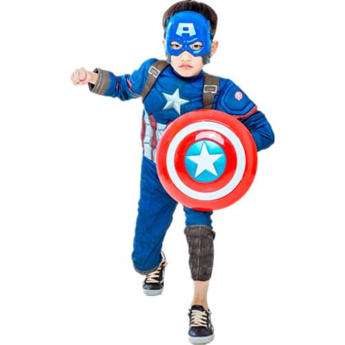 Kids Movie Fantasy Superhero Captain Winter Cosplay Muscle Costume Boy/girl Halloween Mask Shield Carnival Supplies