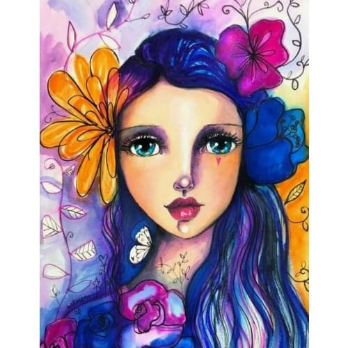 DIY Diamond Painting Kits Full Round AB Drill Scene Pour Glue Embroidery Mosaic Painting Stitch Embroidery diamond Flower Art