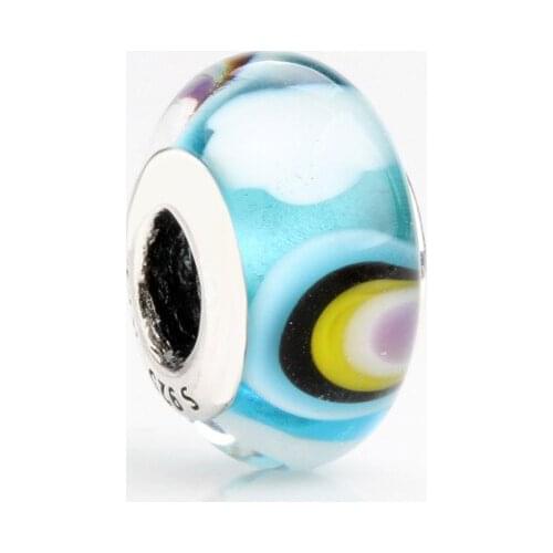 DoDoFly Authentic S925 Sterling Silver New Rainbow Glass Beads Fit Original Charms Bracelet Necklace Diy Jewelry Making