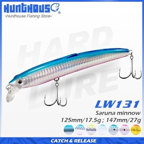 Hunthouse minnow sea fishing lure hard bait 12.5cm/17.5g 14.7cm/27g solid body 8 colors for sea bass