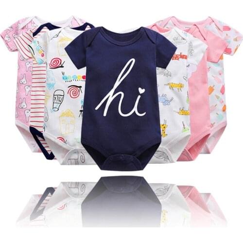 Summer Short Sleeves Girl Clothes set Toddler Infant baby Bodysuit Fashion boy Jumpsuit Overall Cute print Boy Clothing