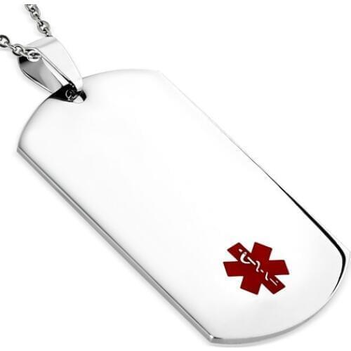 Medical dog tag cheap custom engraving red medical dog tag high quality custom dog tag with carve LOGO
