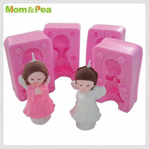Mom&Pea MPA1813 Angel Shaped Silicone Mold Cake Decoration Fondant Cake 3D Mold Food Grade Candle Mold