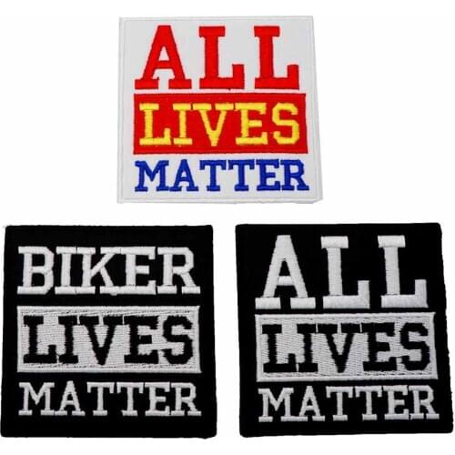 Black lives matter iron on hook backing embroidered biker motorcycle patches for vest jeans uniform