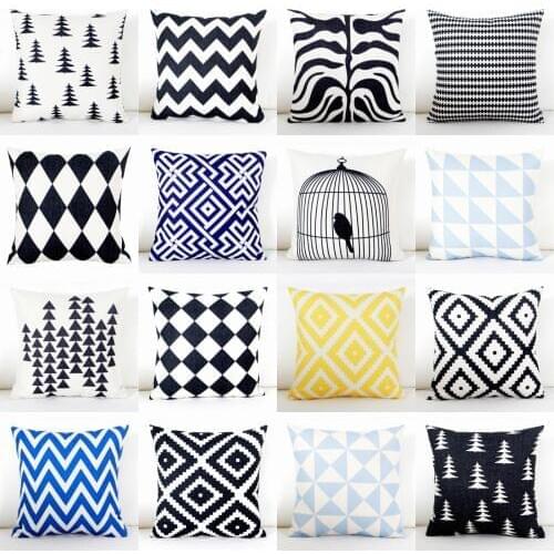 Geometric patterns Pillow Case Throw Pillowcase Cotton Linen Printed Pillow Covers For Office Home Textile