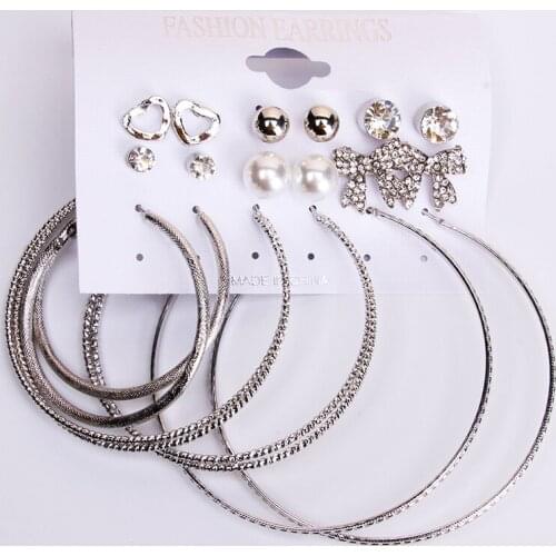 Oversize Gold Color Big Circle Hoop Earrings Set For Women Vintage Steampunk Ear Clip Wedding Party Jewelry Gift 2020 Wholesale