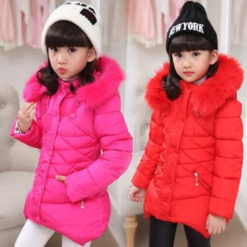 NEW teens Girl Winter Solid color Cotton jacket Childrens Fashion Coat Kids Babies warm jacket Children Clothing 3-12 years