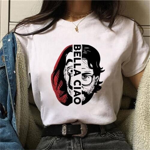 New Money Heist Women La Casa De Papel Tshirt Women Vogue Casual Dali Mask Casa De Papel T-shirt The House of Paper T Shirt top