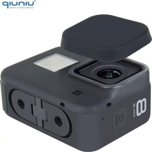 QIUNIU 2pcs Soft Silicone Camera Lens Cap Protective Cover for GoPro Hero 8 Black for GoPro Hero8 Camera Lens Accessories