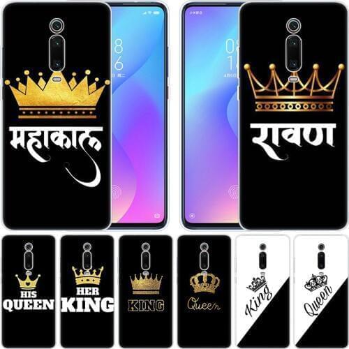 Luxury Silicone Case Crown King Queen princess for Xiaomi Pocophone F1 Mi 9T Pro CC9 CC9E 9 9SE 8 A3 A2 Lite A1 5X 6X Mix3 Play
