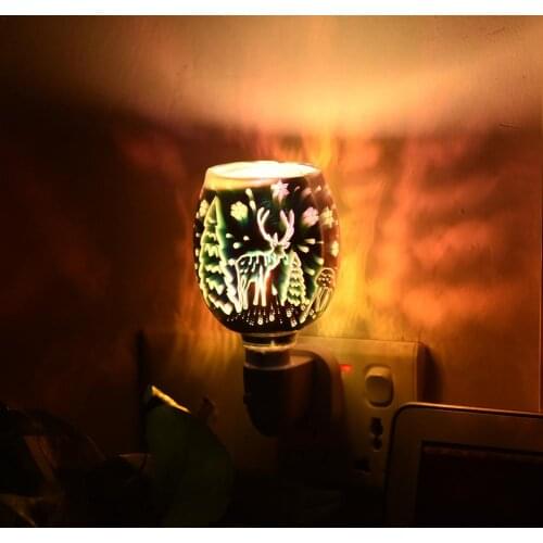 Xmas Aromatherapy Lamp Night Light Exquisite 3D Electric Diffuser Wax Melt Oil Burner US EU UK Plug Holder For Home Bedroom Gift