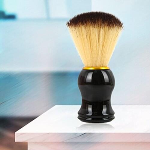 Hair Mens Shaving Brush Portable Barber Salon Facial Beard Cleaning Appliance Shave Tools Razor Brush with Wood Handle C1FF