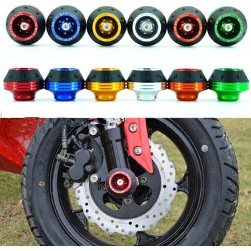 2021 Aluminum Alloy Front Fork Wheel Frame Sliders Damping Falling Protection Tool Scooter 2 Pcs Car Motorcycle Accessories