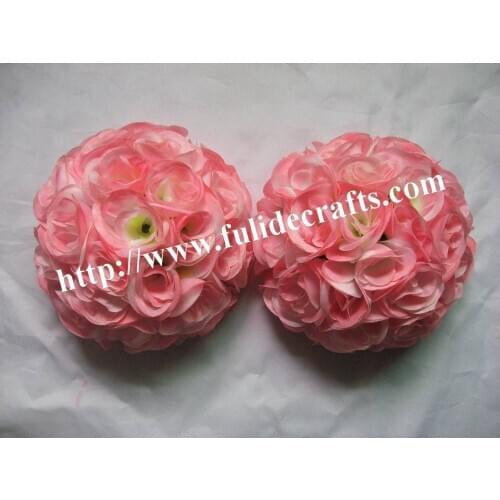 SPR 4pcs/lot coral rose ball wedding KISSING ball backdrop decoration flower decoration-40cm