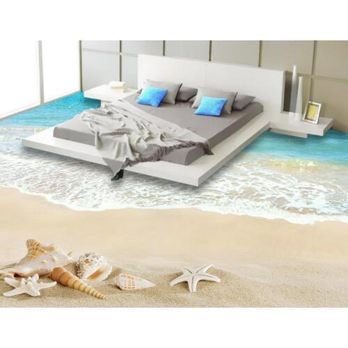 Sea Beach 3d floor wallpapers Beach floor murals in wall stickers Waterproof floor mural painting