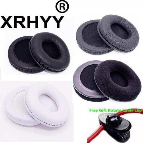 XRHYY 1 Pair 80mm Replacement Earpad Ear Pads Cushions For Sony MDR-V55, V500DJ, MDR-7502 Headphones With Free Rotate Cable Clip