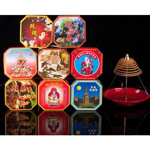 Jasmine Rose Sandalwood Plate Incense 12 hours Air Purifying Function Coil Incense Household Toilet Aroma Incense