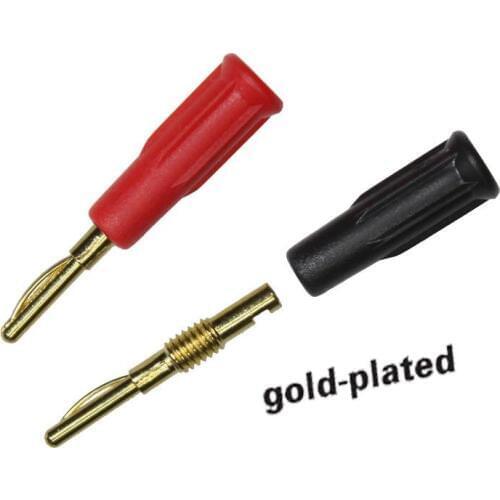 10pcs 2mm Gold Plated Banana Connector Plugs For Audio Video Speaker Solder Type