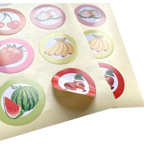 1600PCS/Lot Lovely Fruit series Handmade Self Adhesive Paper Packaging Label Sticky Kraft Paper free shipping
