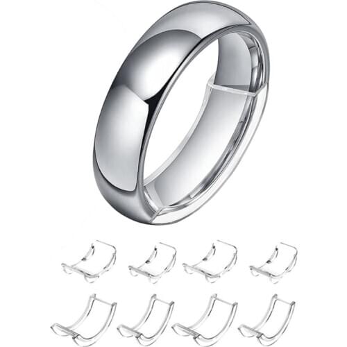 8 Sizes Silicone Invisible Clear Ring Size Adjuster Resizer Loose Rings Reducer X7YA