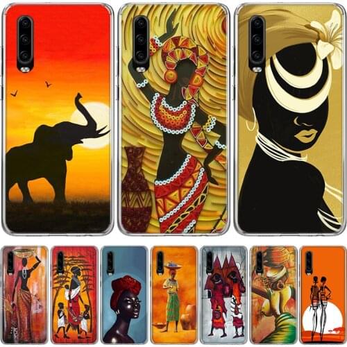 Africa Woman Phone Case for Huawei P30 P40 P20 P10 Mate 20 10 30 Lite Pro P Smart Z Plus + Art Luxury Cover Coque
