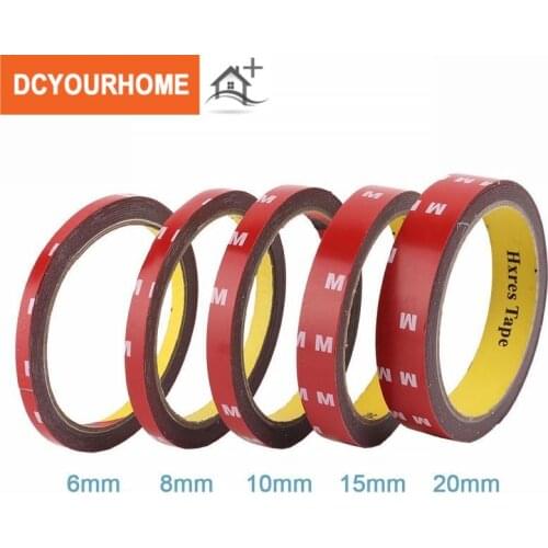 Auto Tape 6/8/10/15/20mmx2m Double Side Sticker Acrylic Foam Adhesive Attachment Interior Screen Repair Tape