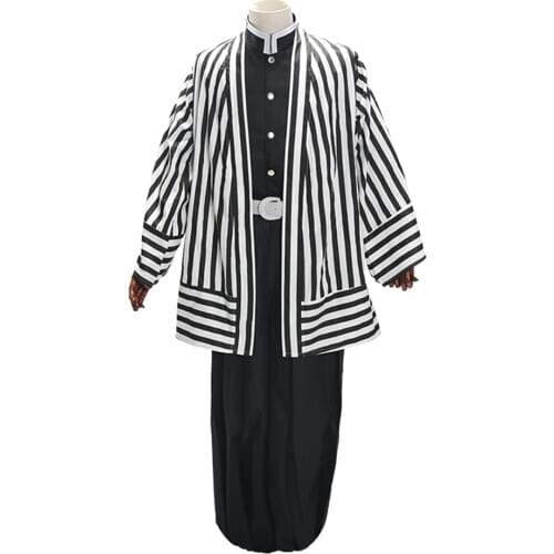 Brdwn Demon Slayer Kimetsu no Yaiba Unisex Iguro Obanai Cosplay Costume Kimono Haori Suit