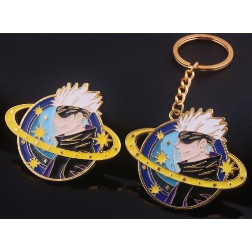 Jujutsu Kaisen Gojo Satoru Keychain Cosplay Prop Brooch Metal Badge Anime Accessories Pin