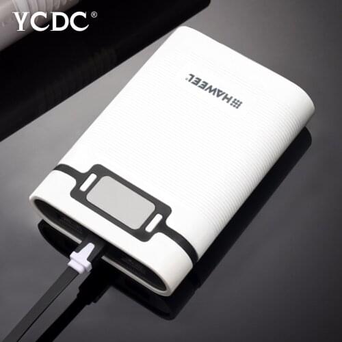 Black White 2/4 Slots 18650 Power Bank Shell Charger Case Box With 2/4 Pcs 3000mah 18650 Batteries & USB Cable For Flashlight