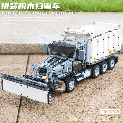 Mould King 13166 1637Pcs MOC City series Snow cleaning car Great Vehicles Building Blocks Model Bricks Truck Toys Gift