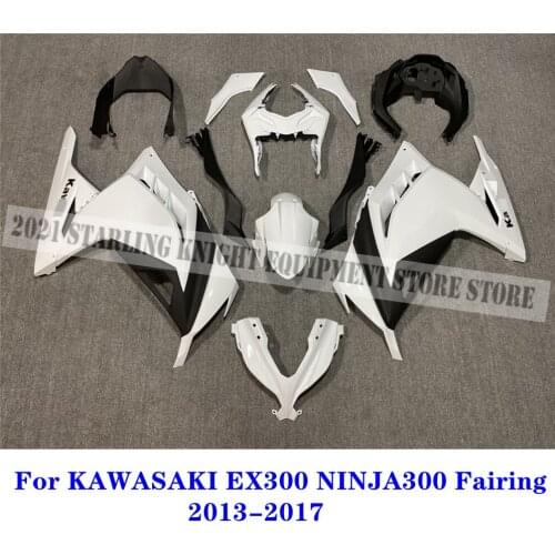 For KAWASAKI EX300 NINJA300 2013 2014 2015 2016 2017 Injection Bodywork Bright White New ABS Whole Motorcycle Fairings Kits