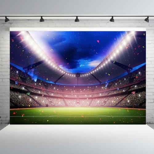 Photography Background Stadium Football Field Backdrop Customized Baby Birthday Party Decorations Backdrops for Photo Studio