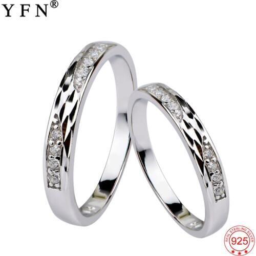 GNJ0192 YFN 100% Real 925 Sterling Silver Ring Crystal Charming Rings For Lovers Luxury Fashion Jewelry Wedding Engagement Gift