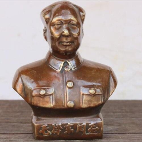 China brass Mao Zedong bust crafts statue