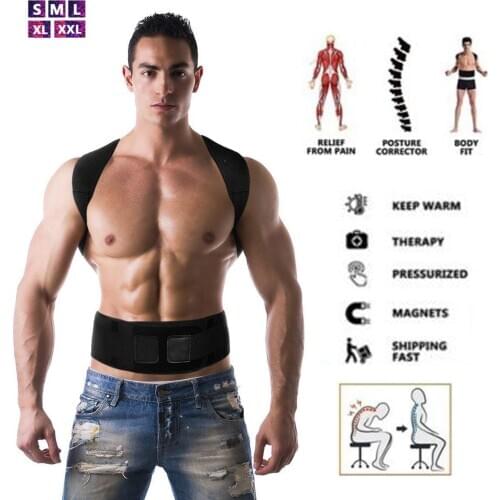 Posture Corrector Magnetic Therapy Posture Corrector Brace Adjustable Shoulder Back Brace Support Belt NO Slouching