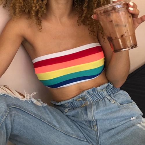 Hot Women Off Shoulder Stretch Tube Blouse Strapless Bandeau Crop Top Shirt Bra