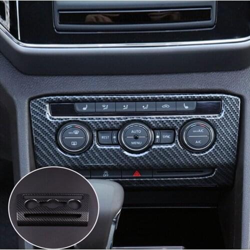 ABS Matte and Carbon fibre For Teramont Atlas 2017 2018 Car Control rotary Decoration Cover Trim car styling accessories 1pcs