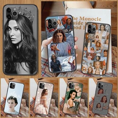 Millie Bobby Brown Phone Case For iphone 5 5S SE 2 6 6S 7 8 11 12 Mini Plus X XS XR Pro Max black art shell silicone coque
