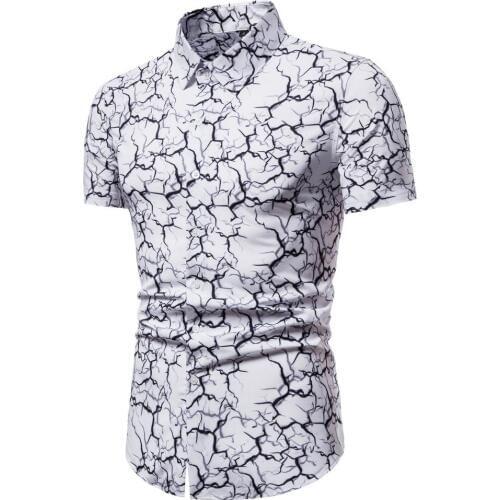 Fashion Shirts Summer 2020 New Mens Casual Brand European Size Short Sleeve Printed Hombre Street Dress Fit Male Shirts
