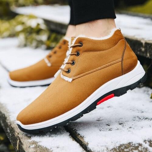 New Men Boots Men Winter Shoes Warm Ankle Botas Hombre For Leather Winter Boots Shoes Men Plush Winter Sneakers Mens Botas Hombr