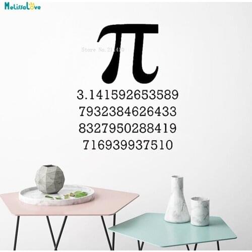 Pi Symbol Wall Decals Stickers Bedroom Study Room Decoration Science School Mathematics Vinyl Murals for Classroom YT2119
